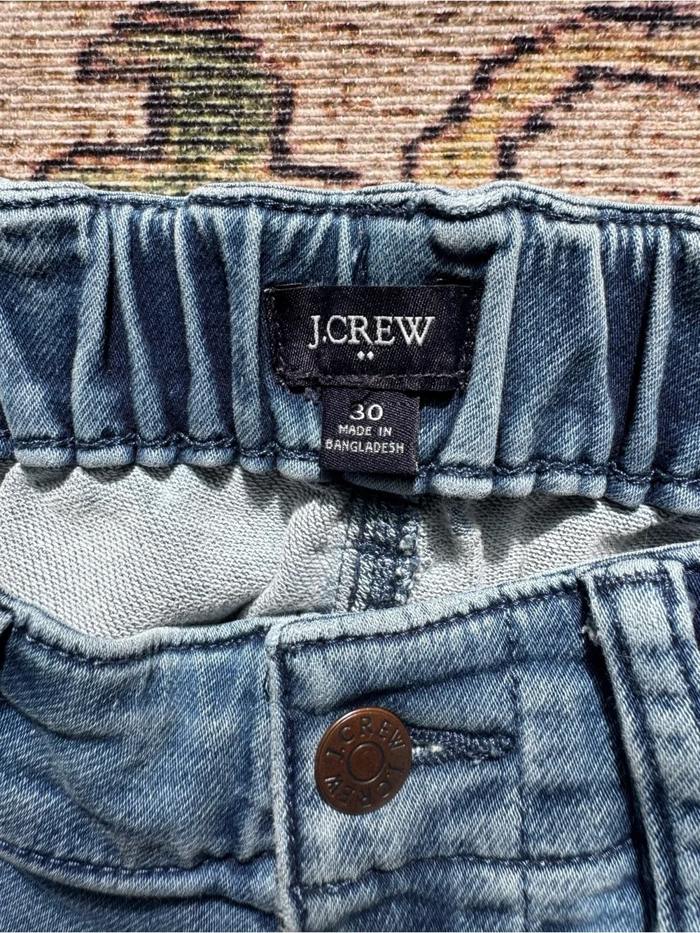 J.Crew Utility jogger denim pant stretch elastic waistband Size 30